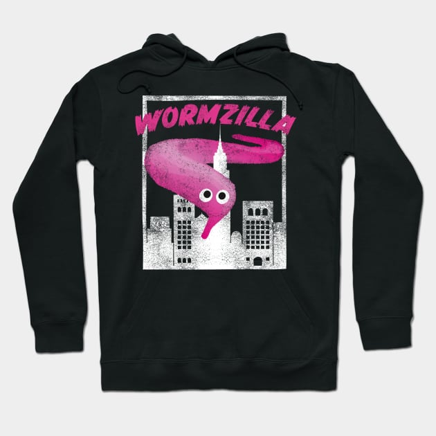 Pink Worm On A String Meme Wormzilla Retro Japanese Style Hoodie by YourGoods